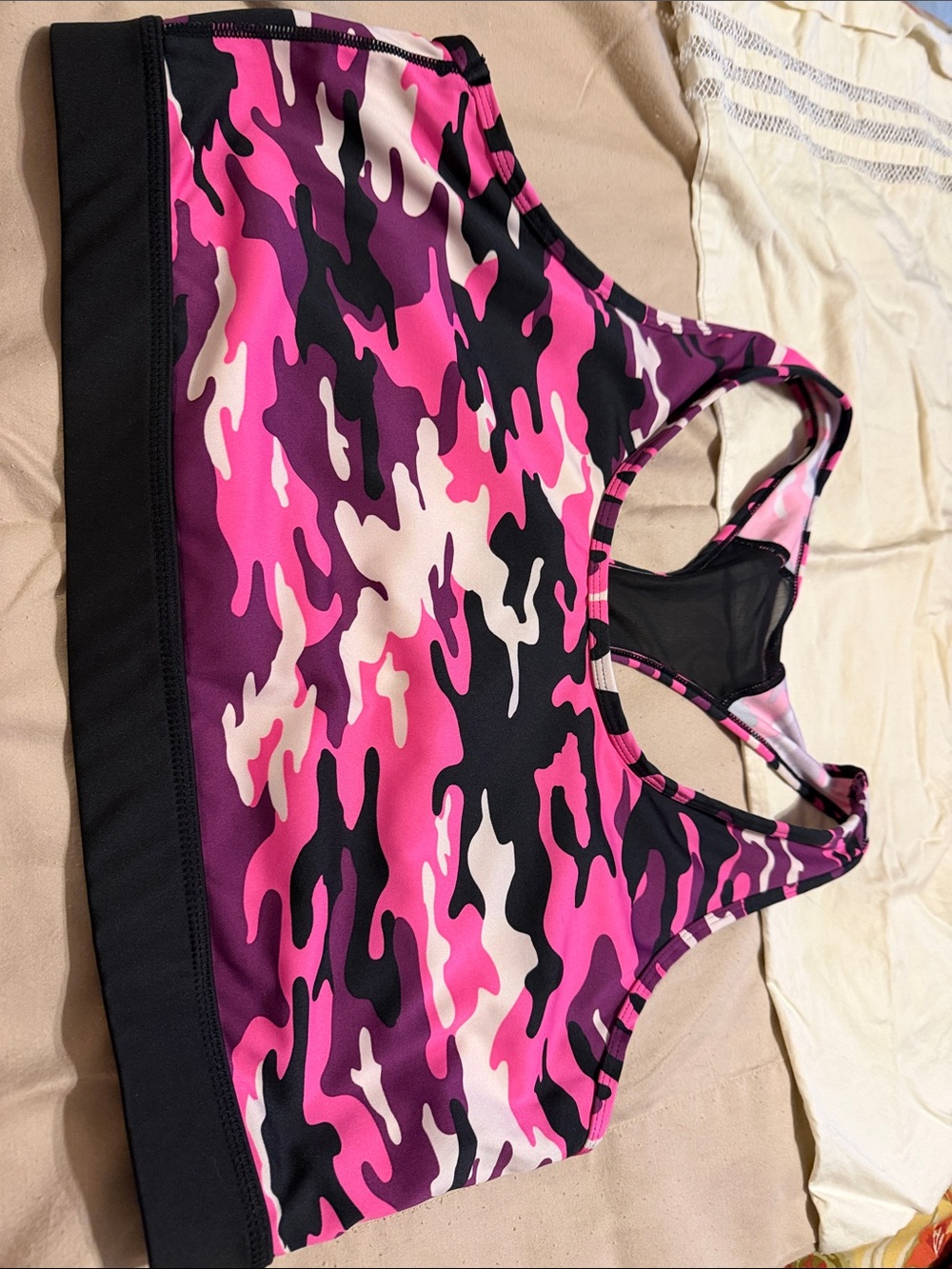 Pink Camo Racerback Sports Bra